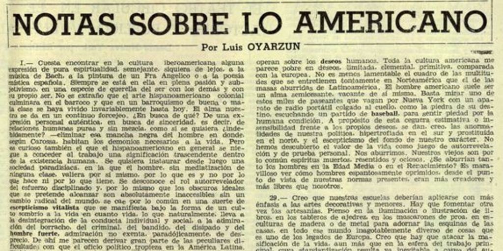 Notas sobre lo americano