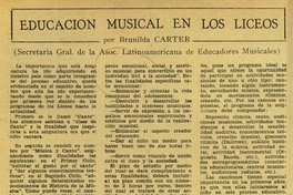 Educación musical en los liceos