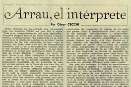 Arrau, el intérprete