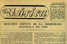 Resumen crítico de la temporada sinfónica de de 1948