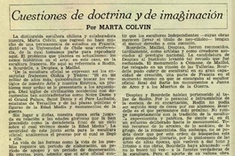 Cuestiones de doctrina y de imaginación