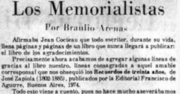 Los memorialistas