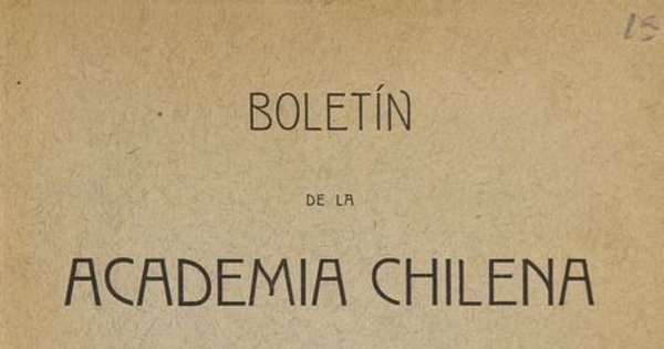 Boletín de la Academia Chilena: tomo 1, 1915