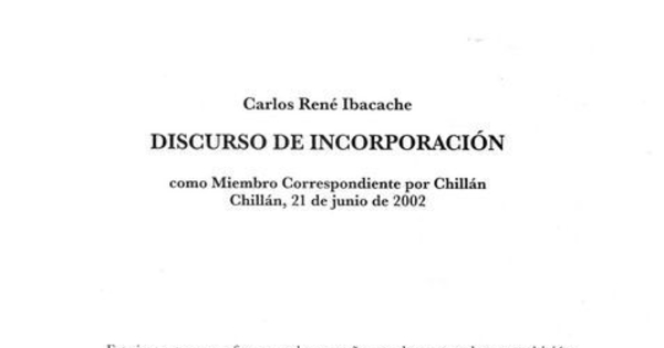 Discurso de incorporación