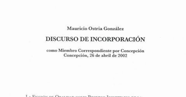 Discurso de incorporación