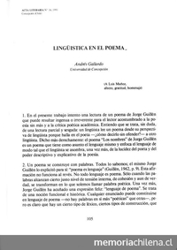 Lingüistica en el poema