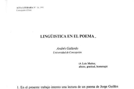 Lingüistica en el poema