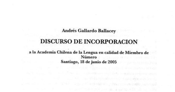 Discurso de incorporación