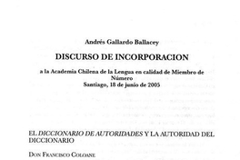 Discurso de incorporación