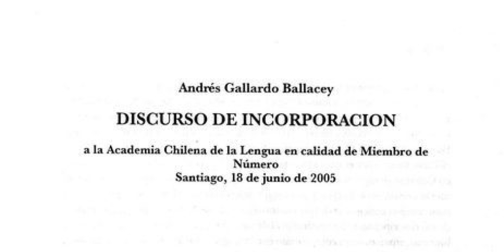 Discurso de incorporación