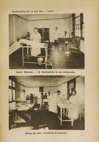 Embarazada recibe asistencia en el Centro Maternal del Policlínico de la Caja del Seguro Obrero, 1935