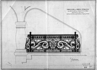 Detalle reja escotilla en escalera.