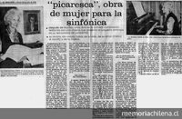 Picaresca, obra de mujer para la sinfónica