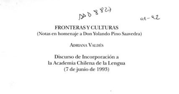 Fronteras y culturas (Notas en homenaje a don Yolando Pino)