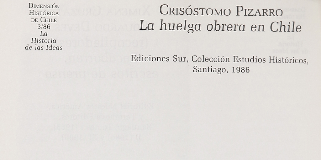 Crisóstomo Pizarro "La huelga obrera en Chile"