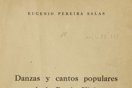 Danza y cantos populares de la patria vieja