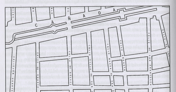 Calles aledañas al campo de instrucción, Santiago de Chile, 1817-1819