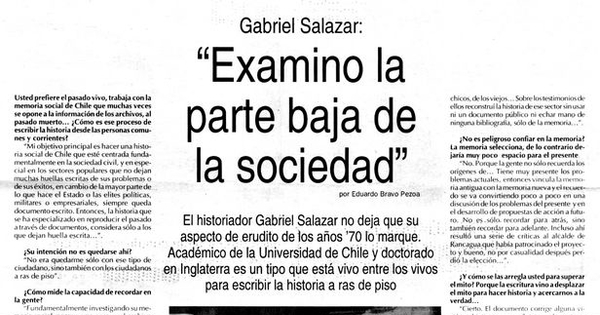 Examino la parte baja de la sociedad