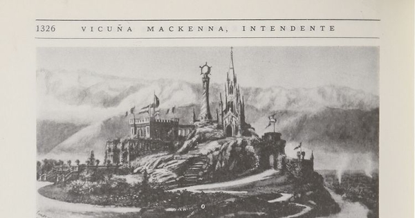 Proyecto para el cerro Santa Lucía por Manuel Aldunate, 1872