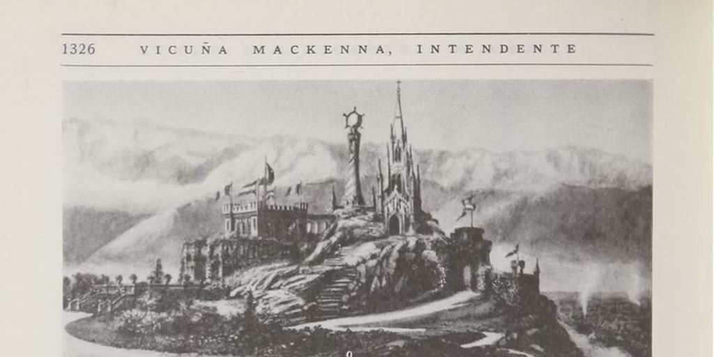 Proyecto para el cerro Santa Lucía por Manuel Aldunate, 1872