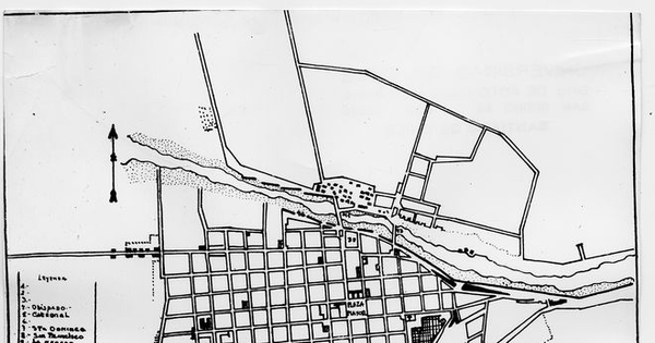 Plano de Santiago en 1810