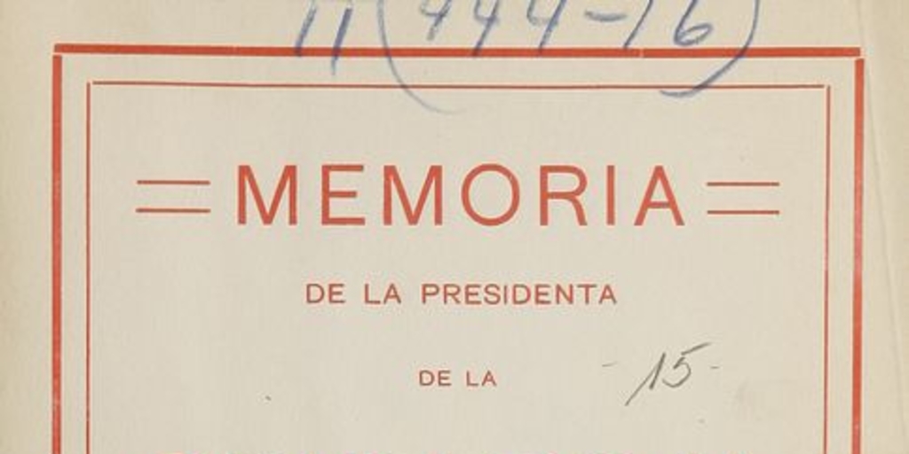 Memoria de la presidenta de la Cruz Roja de las Mujeres de Chile: trienio 1928-1930