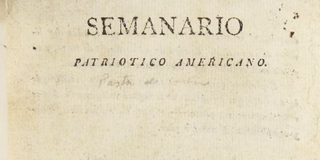 Semanario Patriótico Americano: n° 1-2