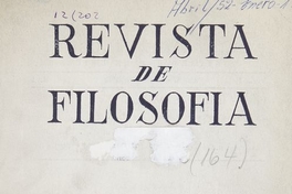 Revista de filosofía Vol. 2:no.1 (1952:abr-jun)