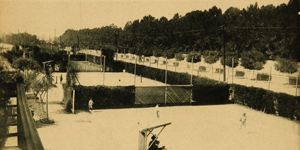 Vista del International Sporting Club (International Tennis Club) de Santiago, 1923