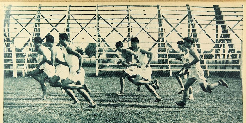 Eliminatoria de atletismo en los Campos de Sports de Ñuñoa, 1928