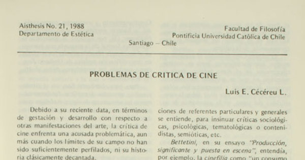 Problemas de crítica de cine