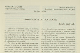 Problemas de crítica de cine