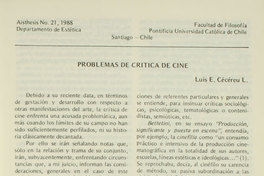 Problemas de crítica de cine