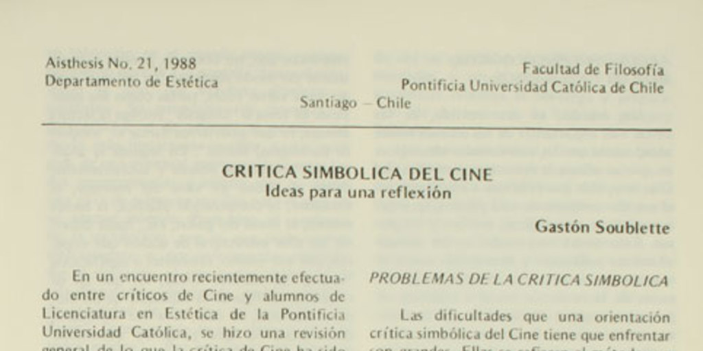 Crítica simbólica del cine