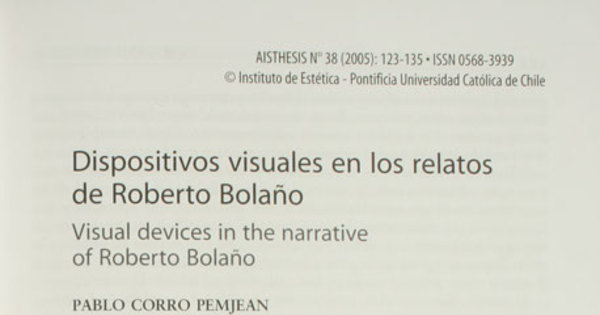 Dispositivos visuales en los relatos de Roberto Bolaño