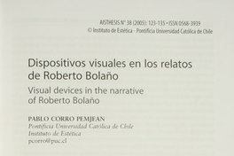 Dispositivos visuales en los relatos de Roberto Bolaño