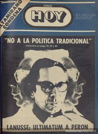  Portada Chile hoy, año 1, número 5, agosto 1972