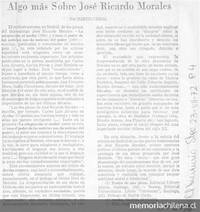 Algo más sobre José Ricardo Morales