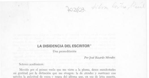 La disidencia del escritor