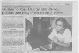 Guillermo Ross Murray uno de los poetas con mayor altura en el norte