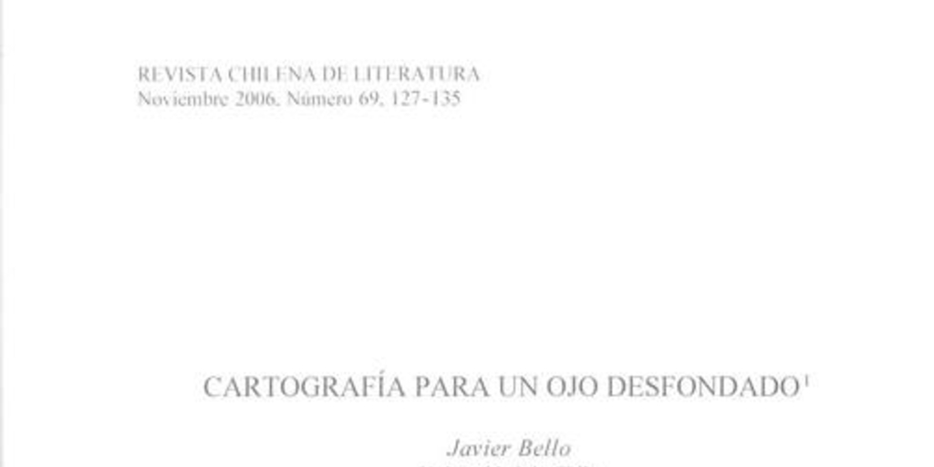 Cartografía para un ojo desfondado