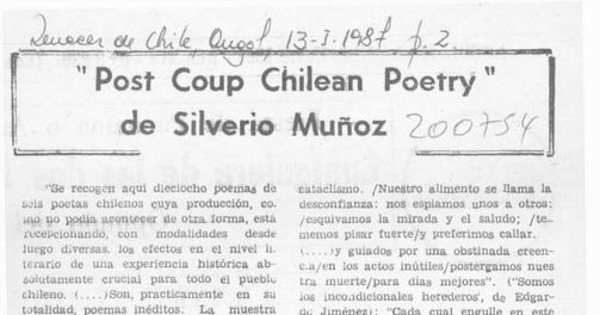 "Post Coup Chilean Poetry" de Silverio Muñoz