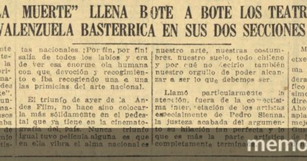 El húsar de la muerte llena bote a bote los teatros de la firma Valenzuela Basterrica