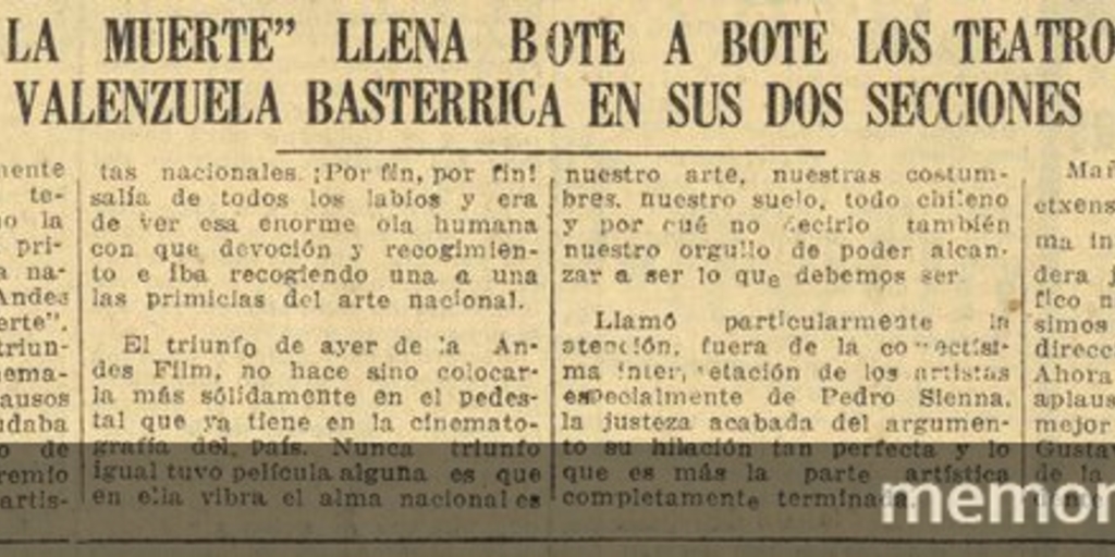 El húsar de la muerte llena bote a bote los teatros de la firma Valenzuela Basterrica