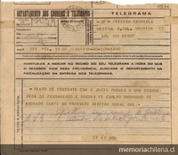 [Telegrama] 1945 nov. 16, Brasil [a] Gabriela Mistral, Rio DF, [Brasil][manuscrito] /Carlos Drummond de Andrade.