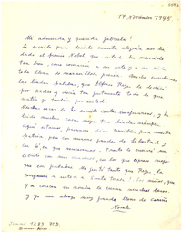 [Carta] 1945 nov. 17, Buenos Aires [a] Gabriela Mistral[manuscrito] /Norah Borges.