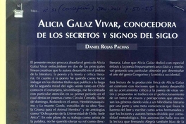 Alicia Galaz Vivar, conocedora de los secretos y signos del siglo