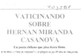 Vaticinando sobre Hernán Miranda Casanova