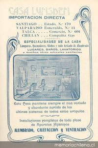 Aviso publicitario para la Casa Lumsden, Revista Zig-Zag, n.3, 5 de marzo de 1905