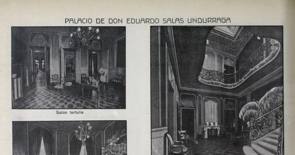 "Gran hall del palacio de Eduardo Salas", En Jorge Walton, Vistas de Chile, Santiago, Impr. Barcelona, 1915, p.45